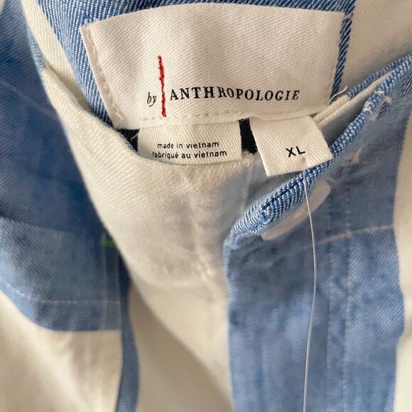 The Colette Linen Blend Maxi Skirt by Maeve Anthropologie Blue Stripe size XL - Picture 8 of 12